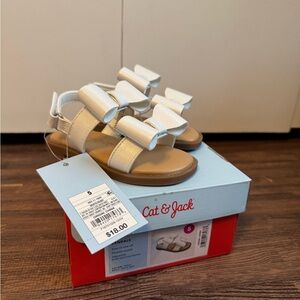 Cat & Jack Cream Bow Kids Sandals